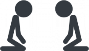 Pictogramme représentant deux pratiquants se saluant avec respect